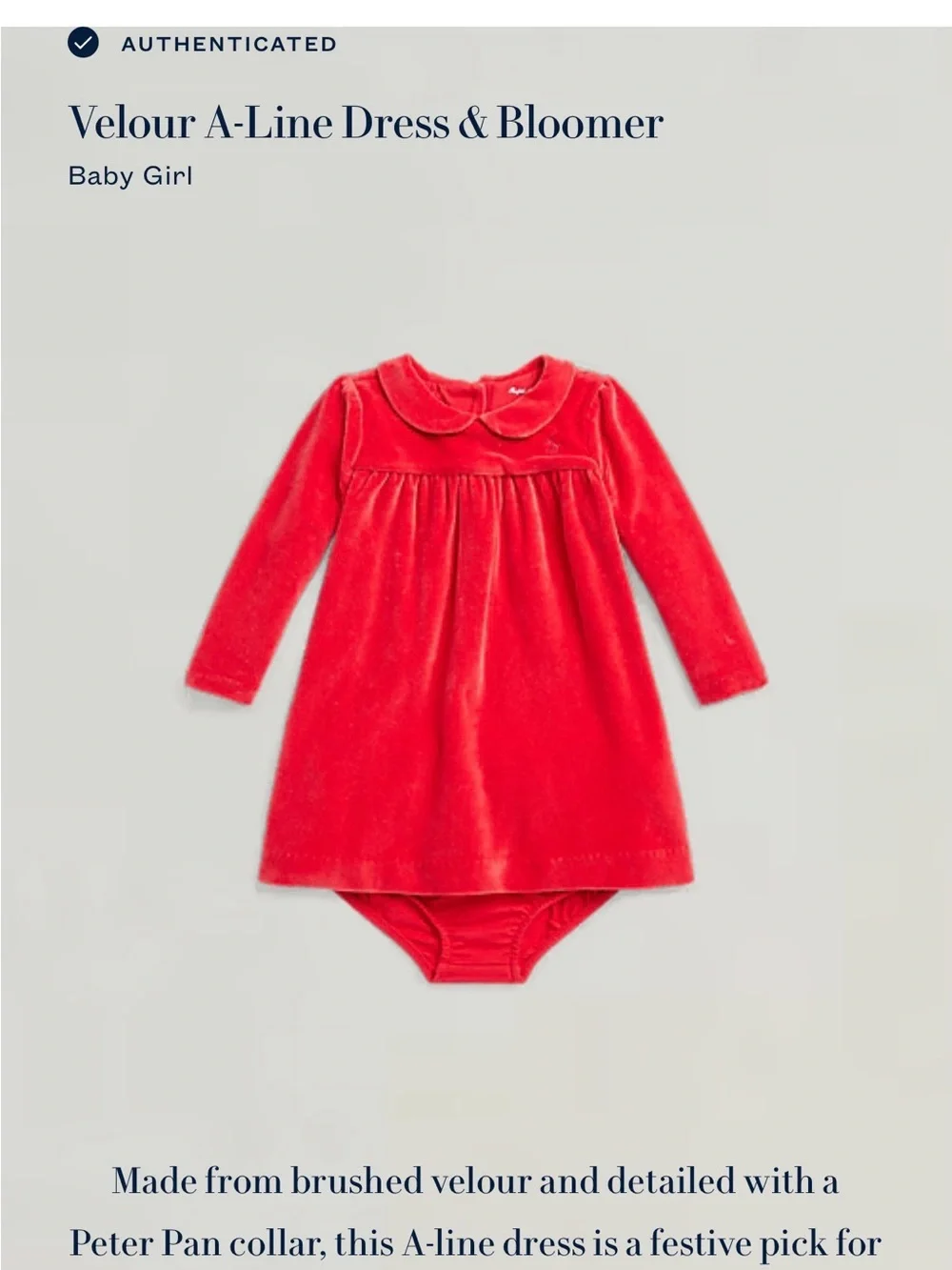 Ralph Lauren Velour A-Line Dress & Ruffled Coverall Baby Girl Size 3 Months